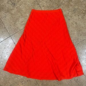 DKNY Bright Red-Orange A-Line Skirt